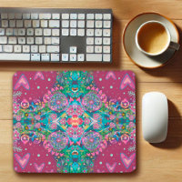 Pink Boho Floral Heart Pattern Cheerful Pretty