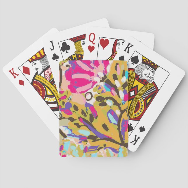 Pink Boho Floral I Playing Cards (Back)