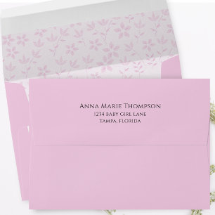 Pink Boho Floral Minimalist  Envelope