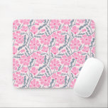 Pink Boho Floral Pattern Mouse Pad<br><div class="desc">Boho and rustic mousepad featuring hand drawn illustration of mid century modern style flowers in pink.</div>