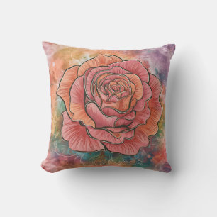 Pink Boho Flower, Chick, Stylish, Cosy Cushion
