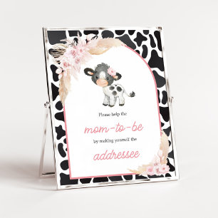 Pink Boho Highland Cow Envelope Station Poster