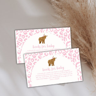 Pink Boho Holy Cow Floral Books For Baby Shower Enclosure Card