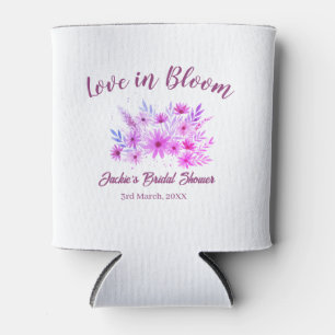 pink  boho love in Bloom bridal shower name retro Can Cooler