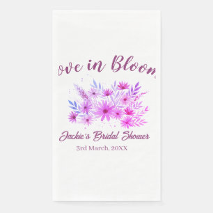 pink boho love in Bloom bridal shower name retro Napkin