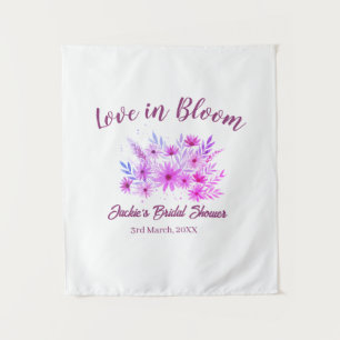 pink boho love in Bloom bridal shower name retro Tapestry