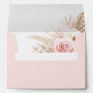 Pink Boho Pampas Grass Girl Baby Shower Envelope