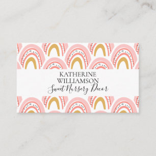Pink Boho Rainbow Business Card