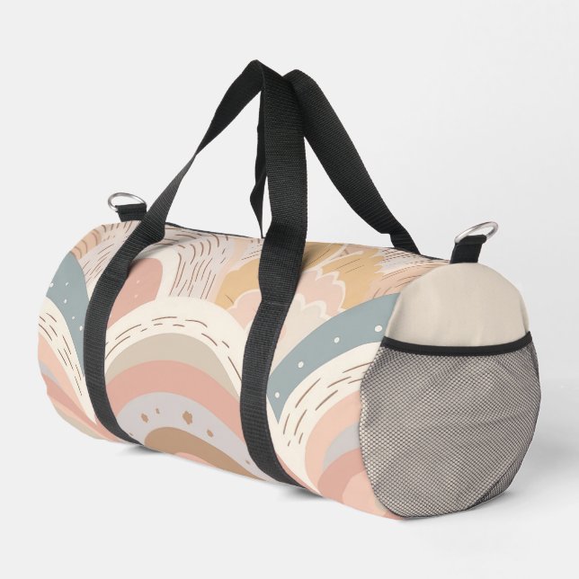 Pink Boho Rainbow Girly Duffle Bag (Right Corner)