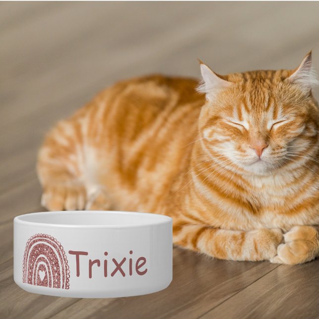 Pink Boho Rainbow Monogram Pet Feeding  (Creator Uploaded)