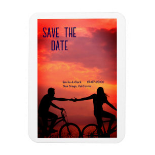 pink boho save the date QR add website name phot Magnet