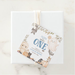 Pink Boho Spooky One 1st Birthday Cute Ghost Favour Tags