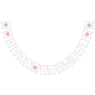 Pink Boho Sun Baby Shower Bunting Flags