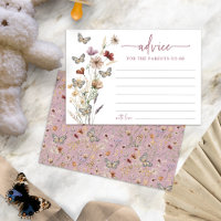 Pink Boho Wildflower Advice Card