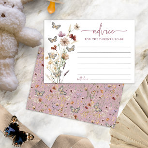Pink Boho Wildflower Advice Card