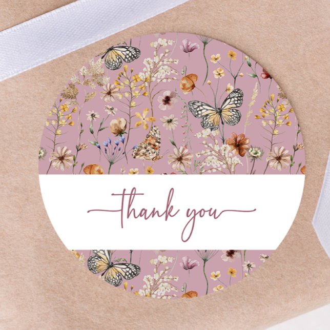 Pink Boho Wildflower Baby Shower Sticker (Pink Boho Wildflower Baby Shower Sticker by Painted Paperie
)