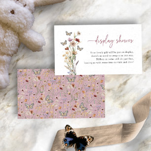 PInk Boho Wildflower Display Shower Enclosure Card
