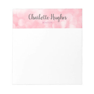 Pink Bokeh Bordered Notepad