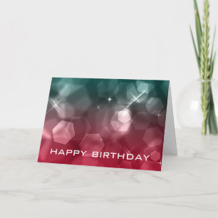 Pink Bokeh Design 4 Happy Birthday Greeting Card