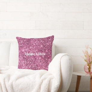 Pink Bokeh Glitter Cushion