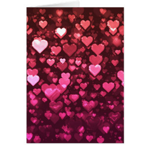 Pink Bokeh Hearts Digital Background Wallpaper
