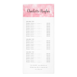 Pink Bokeh Salon Service Menu