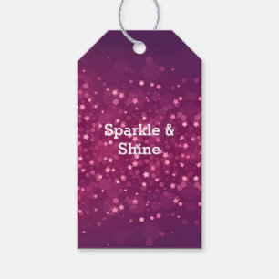Pink Bokeh Stars Gift Tags