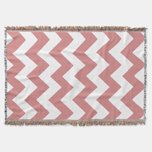 Pink Bold Chevron Throw Blanket (Front)