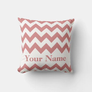Pink Bold Chevron with monogram Cushion