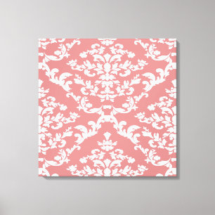 Pink Bold Damask @ Emporiomoffa Canvas Print