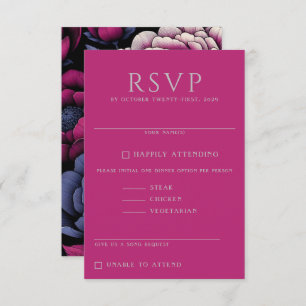 Pink Bold Floral RSVP Card