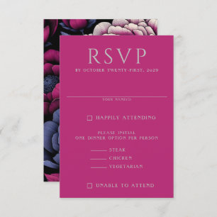 Pink Bold Floral RSVP Card