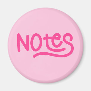 Pink Bold Handwriting Notes Typography Magnet