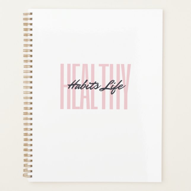 Pink Bold Healthy Habits Life Planner (Front)