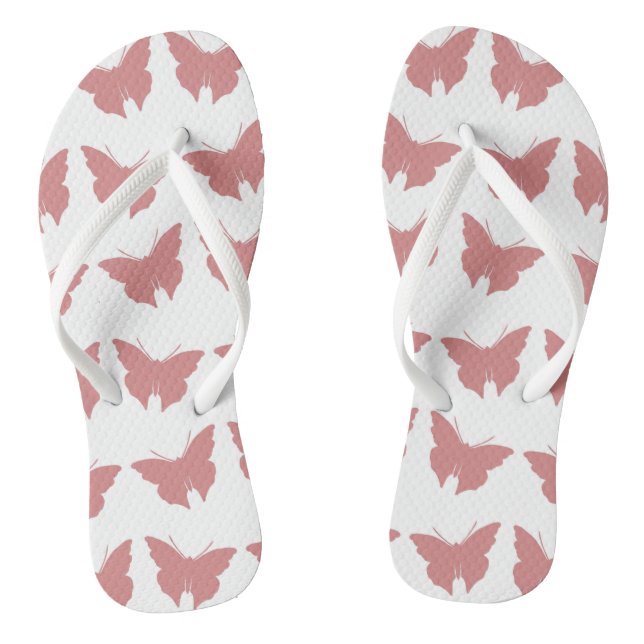 Pink Bold Mod Butterflies Jandals (Footbed)