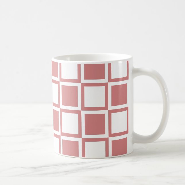 Pink Bold Mod Squares Coffee Mug (Right)