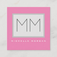 Pink Bold Monogram Modern Minimalist Name Initials