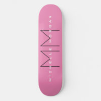 Pink Bold Monogram Modern Minimalist Name Initials