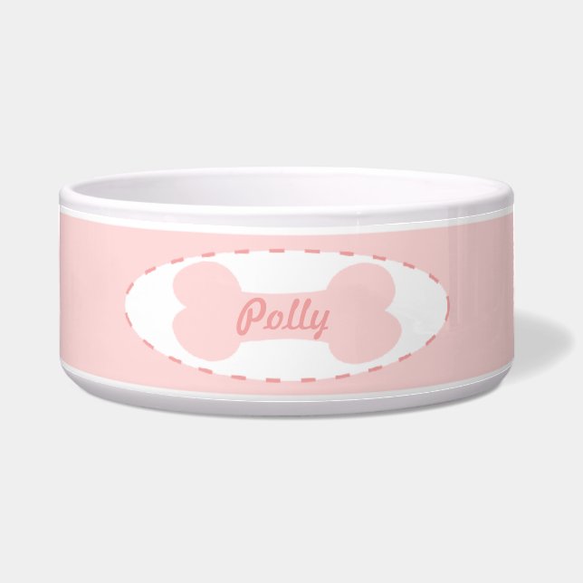 Pink Bone Fancy Back Personalised Girl Dog (Front)