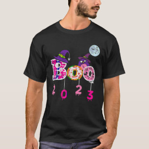 Pink Boo 2023 Spider WItch Hat Cute Scary Hallowee T-Shirt