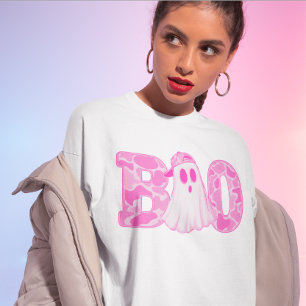 Pink BOO Ghost Halloween Shirt