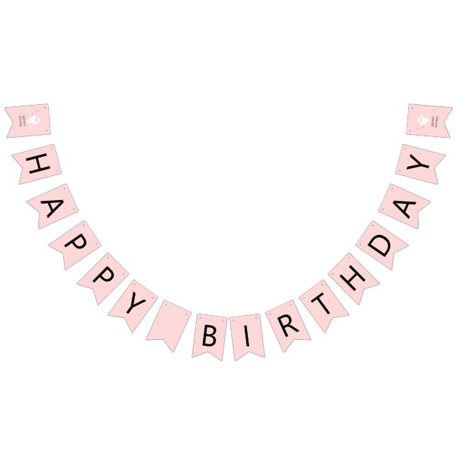 Pink Boo Happy Birthday Party Decor  Bunting (All)