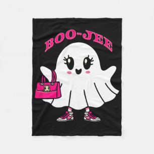 Pink Boo-jee Funny Ghost Halloween Fleece Blanket