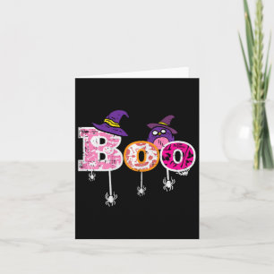 Pink Boo Spider Owl Scary Halloween Costume Women  Card