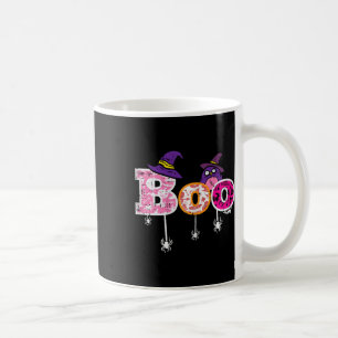Pink Boo Spider Owl Scary Halloween Costume Women Coffee Mug