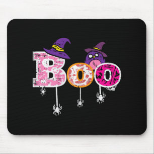 Pink Boo Spider Owl Scary Halloween Costume Women  Mouse Pad