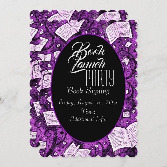 Pink Book Launch Party Invitation (Front/Back)
