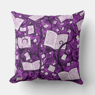 Pink Books Background Cushion