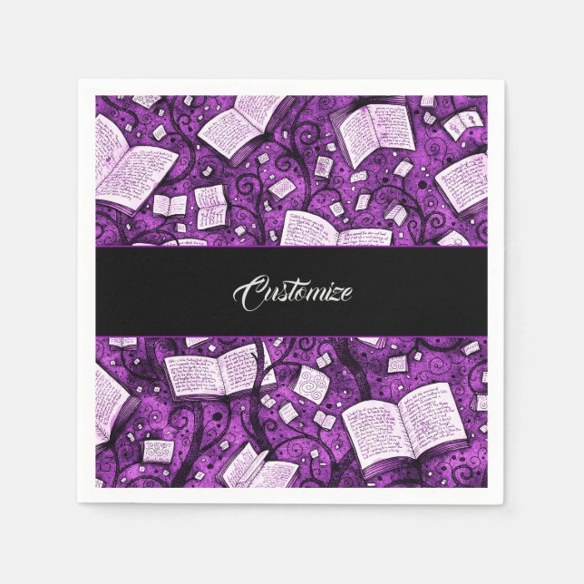 Pink Books Background Napkin (Front)