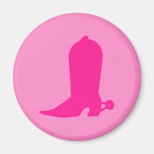Pink Boot for Cowgirl Magnet
